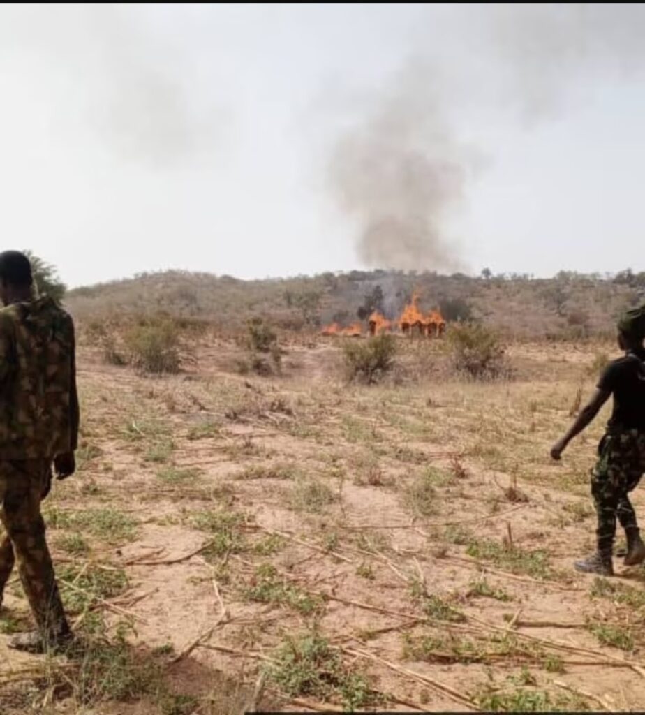 The scene after troops rescued kidnap victims in the Tangaza Local Government Area of Sokoto State on Tuesday